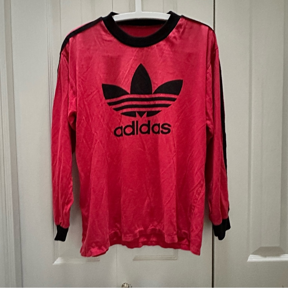 Adidas Men Red and Black Long Sleeve Tee